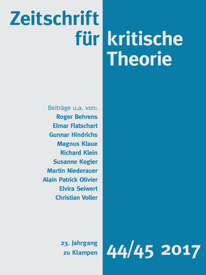 cover image of Zeitschrift für kritische Theorie / Zeitschrift für kritische Theorie, Heft 44/45